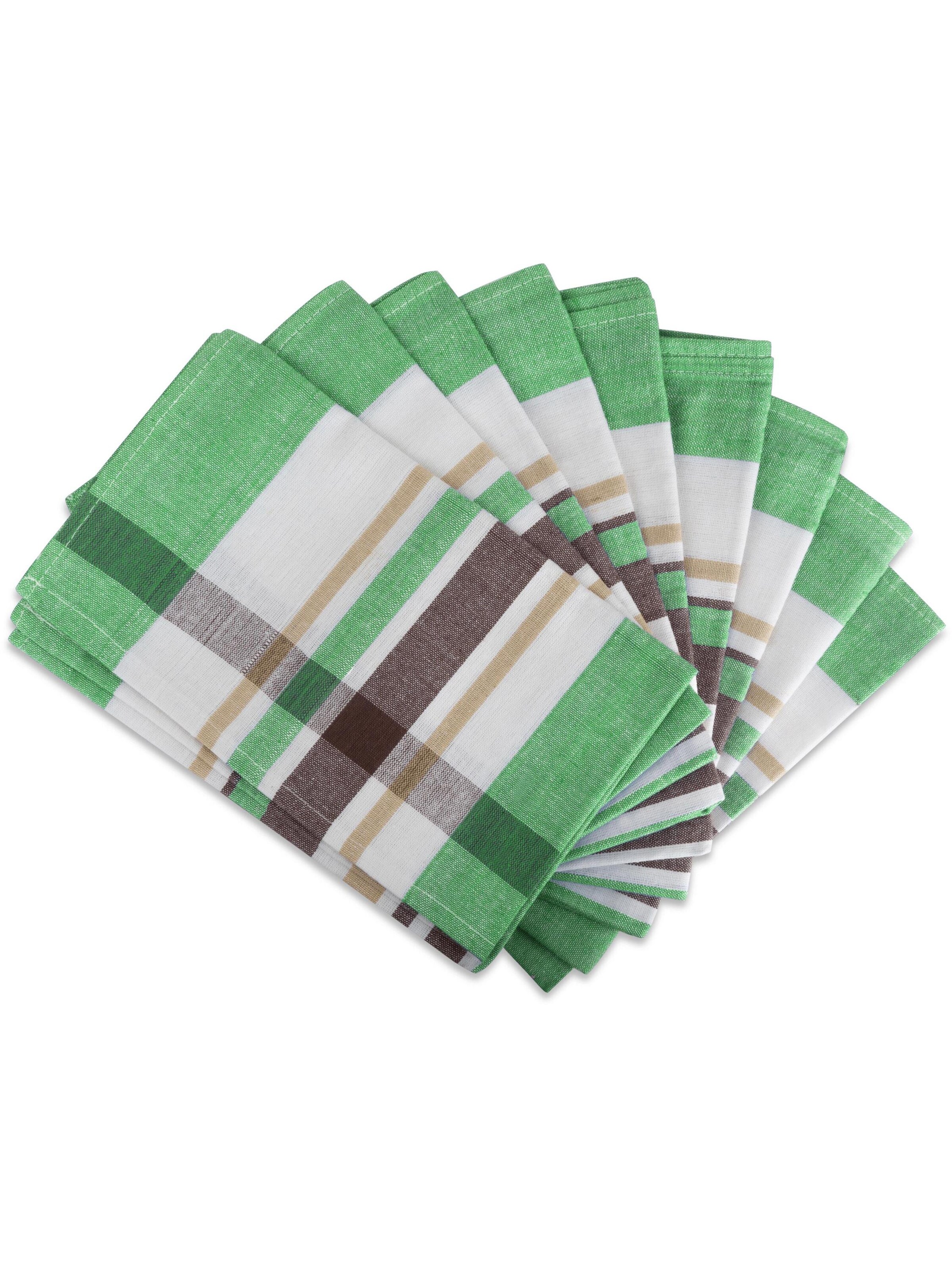 Aspero Vaatdoek 'Toffee Stripe' in Groen: voorkant