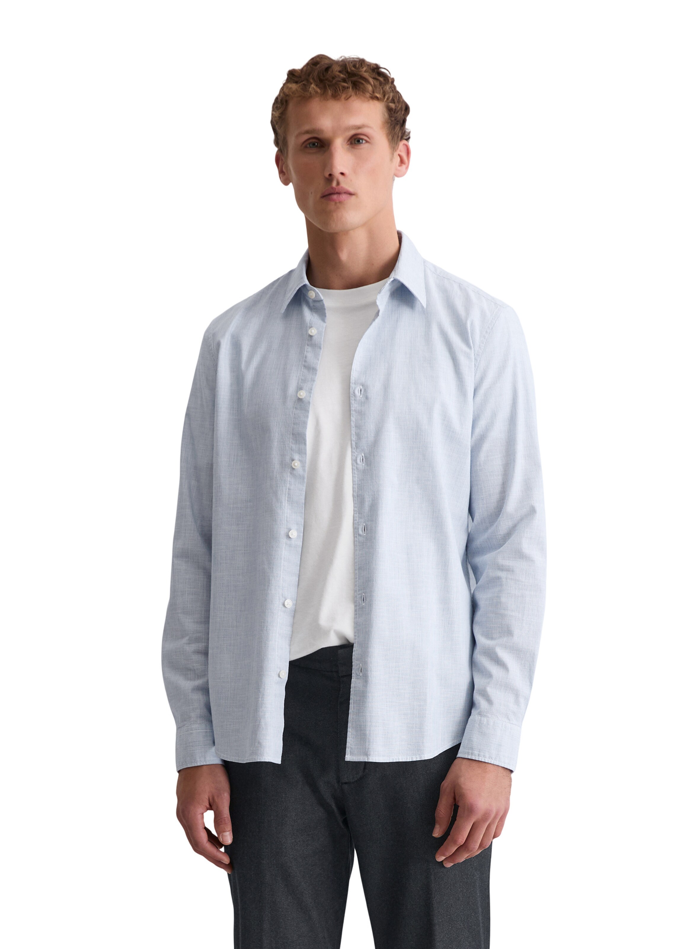 Marc O'Polo Regular fit Overhemd in Blauw: voorkant