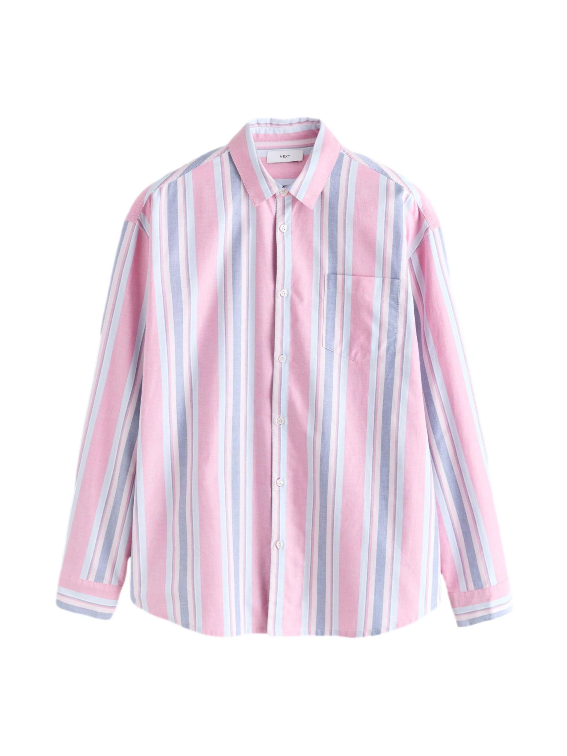 Next Regular fit Button Up Shirt in Pink: front