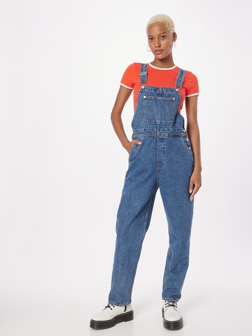 Monki Loosefit Tuinbroek jeans in Blauw: voorkant