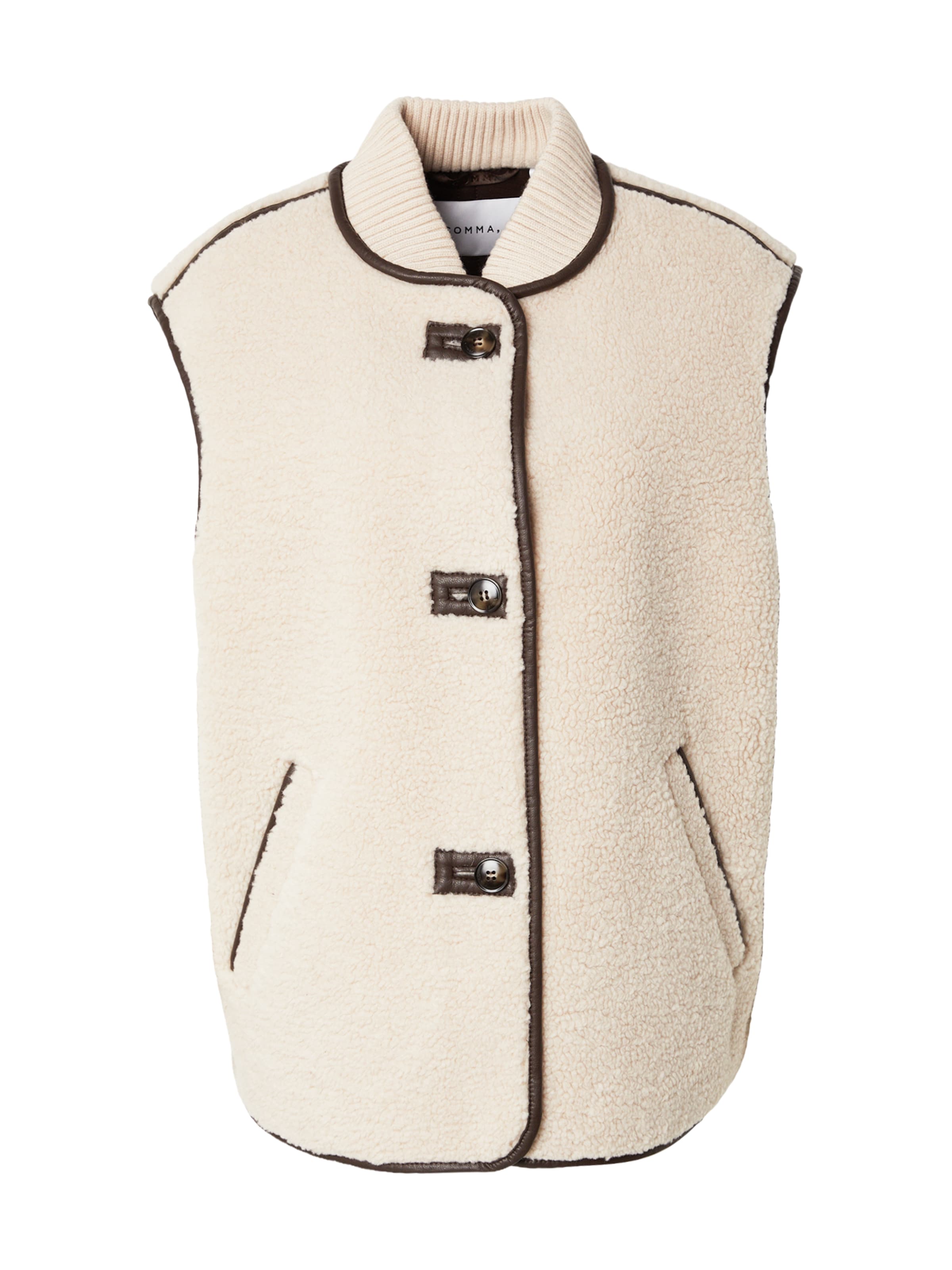 COMMA - Chaleco en beige: frente
