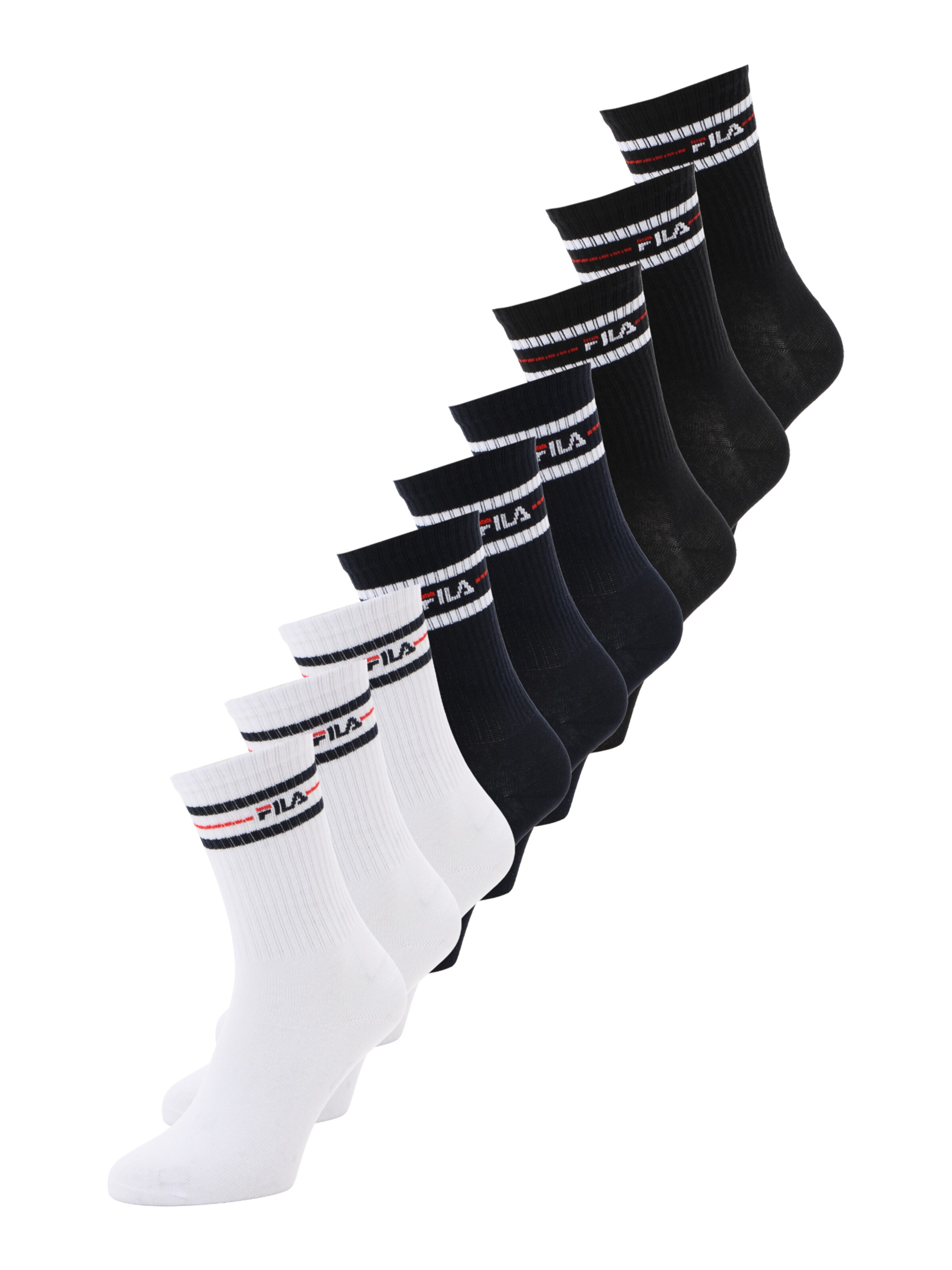 FILA Chaussettes en rouge / noir / blanc, Vue avec produit