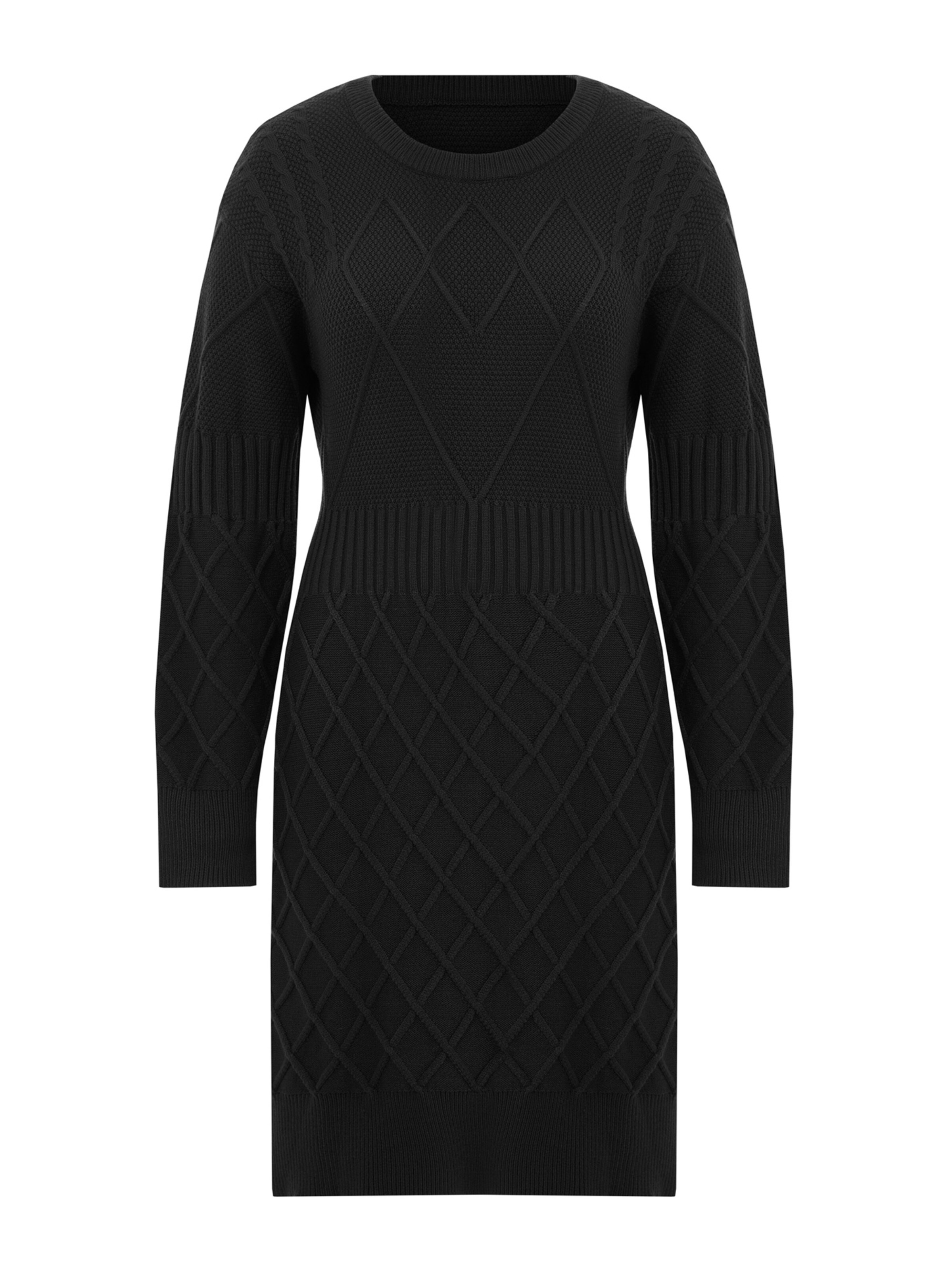 Imily Bela Pletena obleka | črna barva, Prikaz izdelka