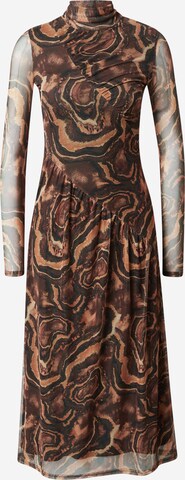 Warehouse Dress 'Marble' in Brown: front