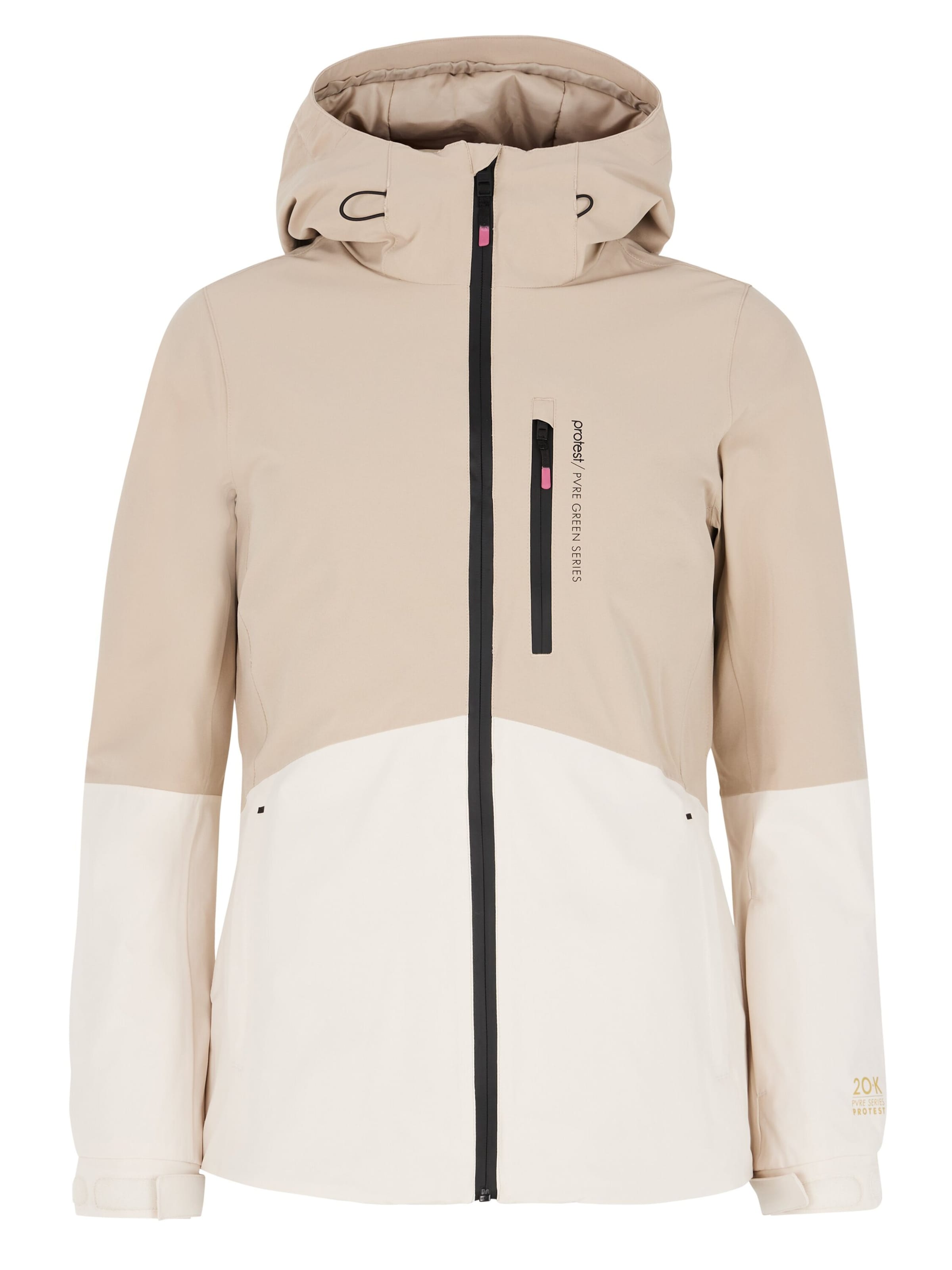 PROTEST Athletic Jacket 'PRTDISK' in Beige: front