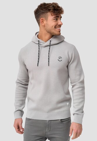 INDICODE JEANS Sweatshirt 'Longview' in Grijs: voorkant