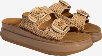 Desa Huisschoenen 'Keilrutschen' in Beige: voorkant