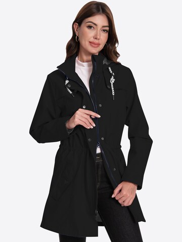 ATLASLAVA Outdoormantel 'ATLASLAVA Damen Regenjacke Lang'‌‌‌‌ in Schwarz: Vorderseite