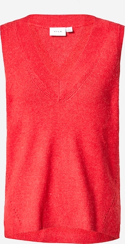 VILA Knitted Vest 'Ril' in Red: front