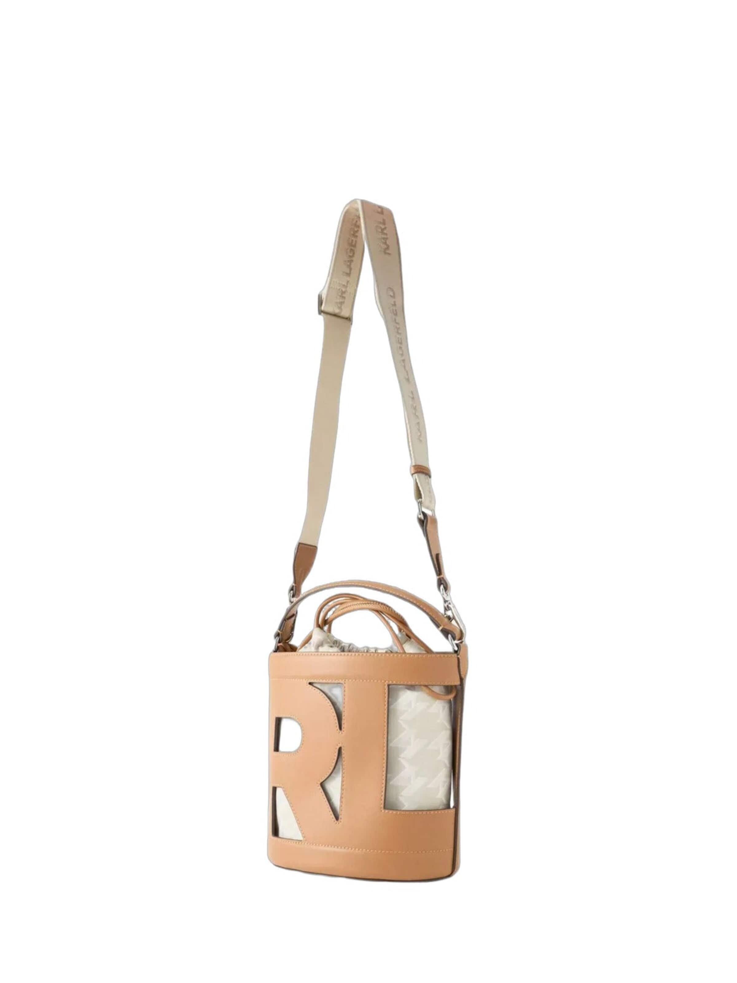 Sac bandoulière 'Karl Lagerfeld Sac Seau Ikon Monogramme Crème' Karl Lagerfeld en beige