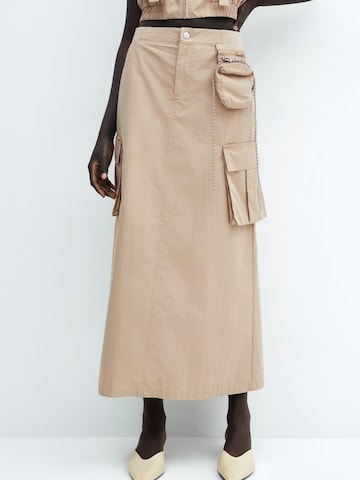 MANGO Skirt 'Tapioca' in Brown: front