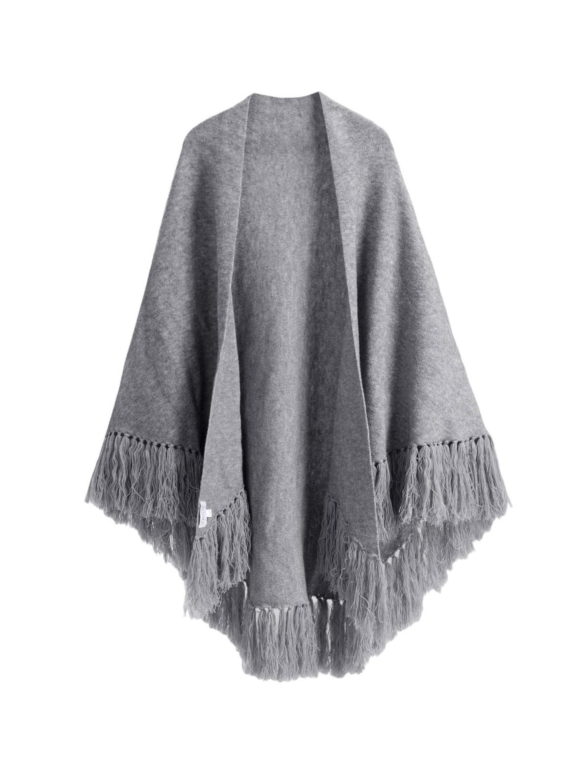 Foulards oversize 'Knitwear poncho' Emilie collection en gris : devant