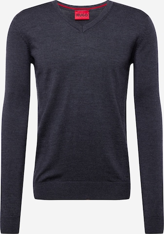 HUGO Sweater 'San Vredo' in Grey: front