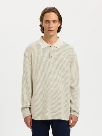 Sweat-shirt 'SLHGABRIEL' SELECTED en beige : devant