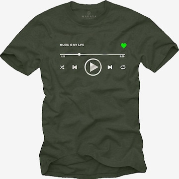 MAKAYA Shirt 'Music Playlist' in Green: front