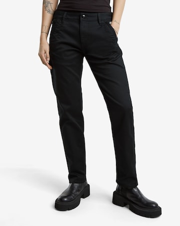 G-STARTapered Chino hlače 'Kate' - crna boja: prednji dio