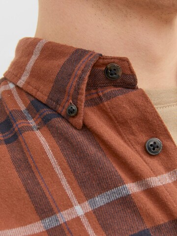 JACK & JONES Regular fit Button Up Shirt 'Brook' in Brown