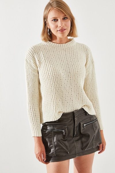 Bianco Lucci Jersey en XS-XL en crema, Vista del producto
