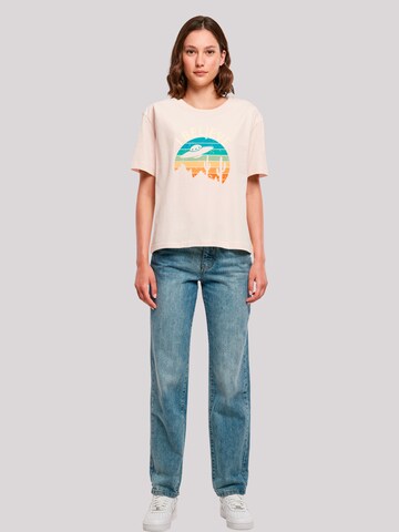 T-shirt 'I Believe UFO Alien Sonnenuntergang' F4NT4STIC en rose