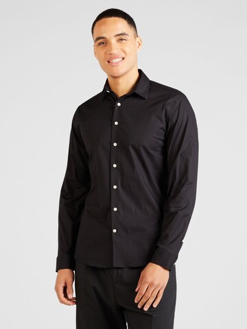 Lindbergh Regular fit Button Up Shirt in Black: front