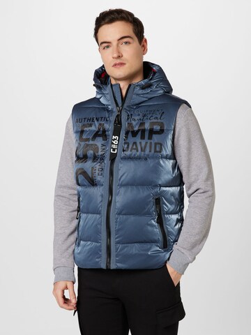 CAMP DAVID Vest in Blue: front