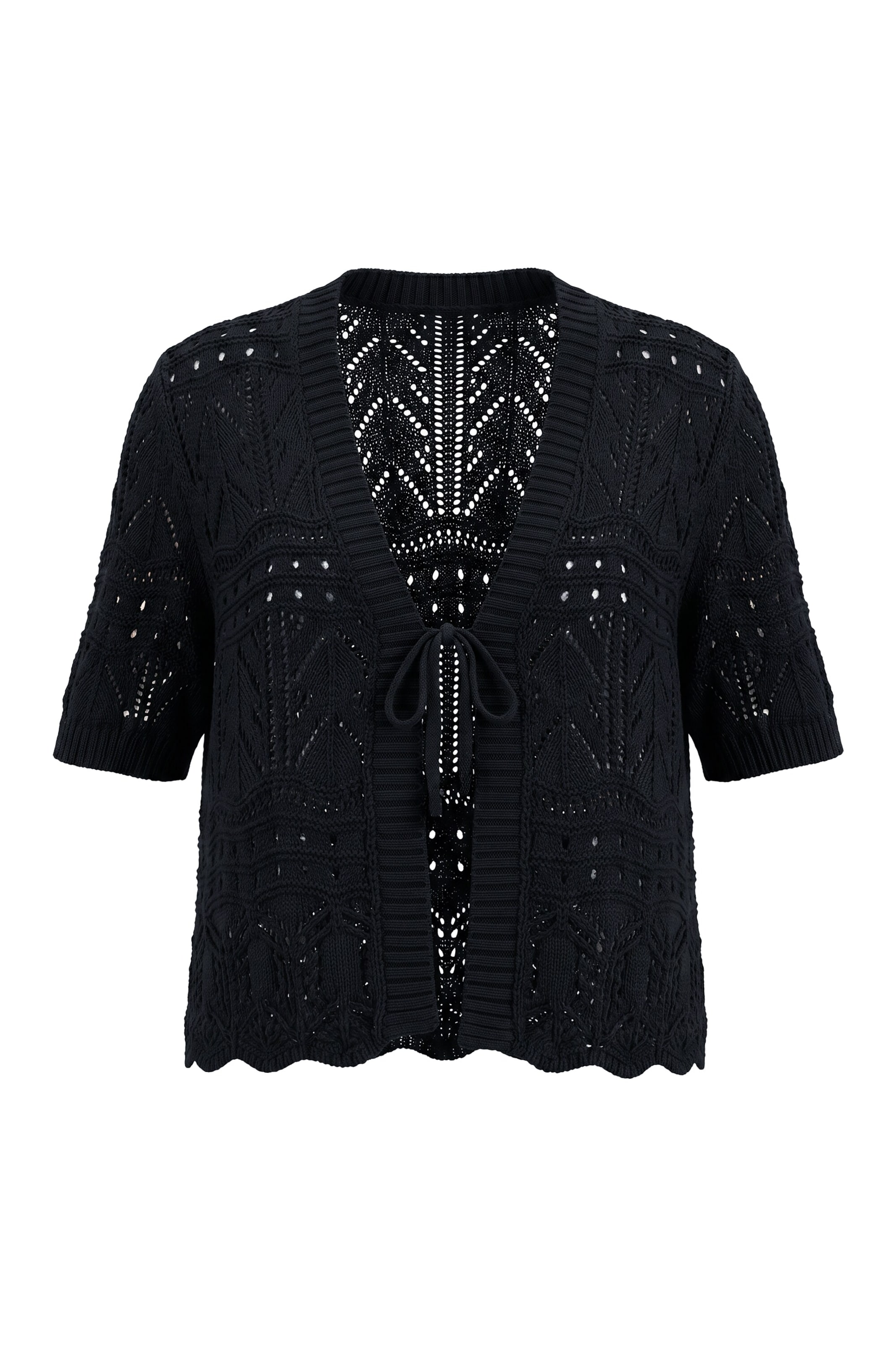 Angel of Style Strickjacke in Schwarz: Vorderseite