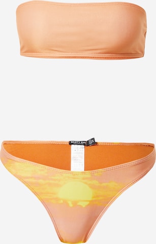 Nasty Gal Bandeau Bikini w kolorze pomarańczowy
