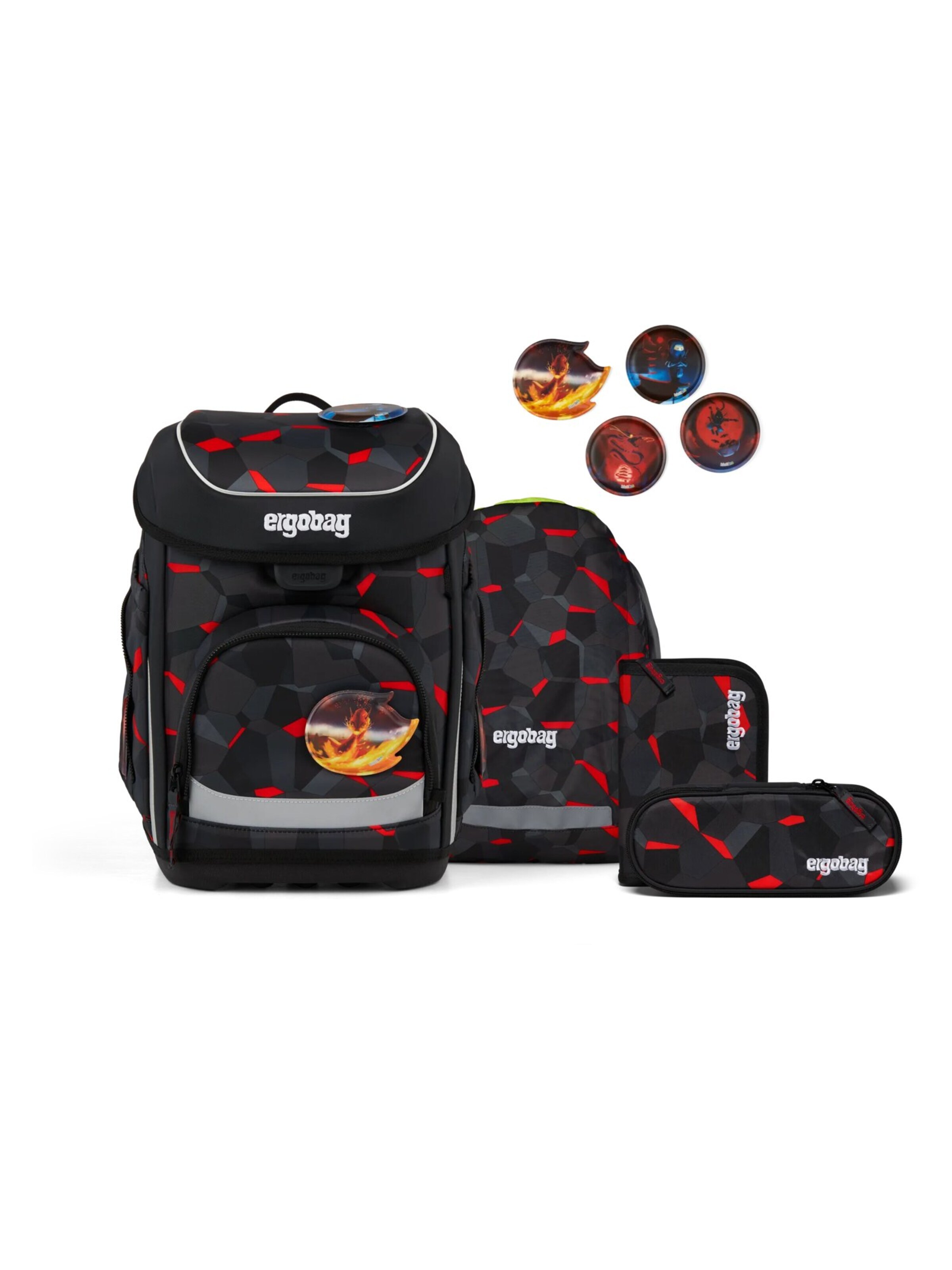 ergobag Rucksack 'Schulranzen-Set cubo Set'‌‌‌‌‌‌ in Grau: Vorderseite