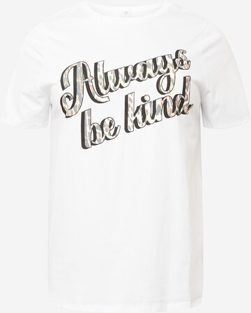 River Island Plus Shirt 'ALWAYS BE KIND' in White: front