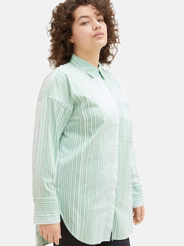 Tom Tailor Women + Bluse in Grün