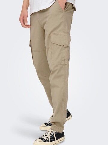 Only & Sons Tapered Cargobyxa 'Dean' i beige