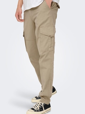 Only & Sons Tapered Cargobukser 'Dean' i beige