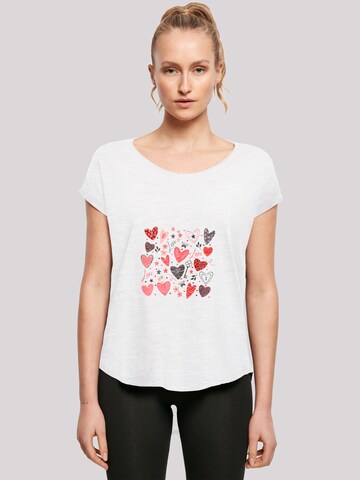 T-shirt 'Cute Herzen Variety Valentinstag' F4NT4STIC en blanc : devant