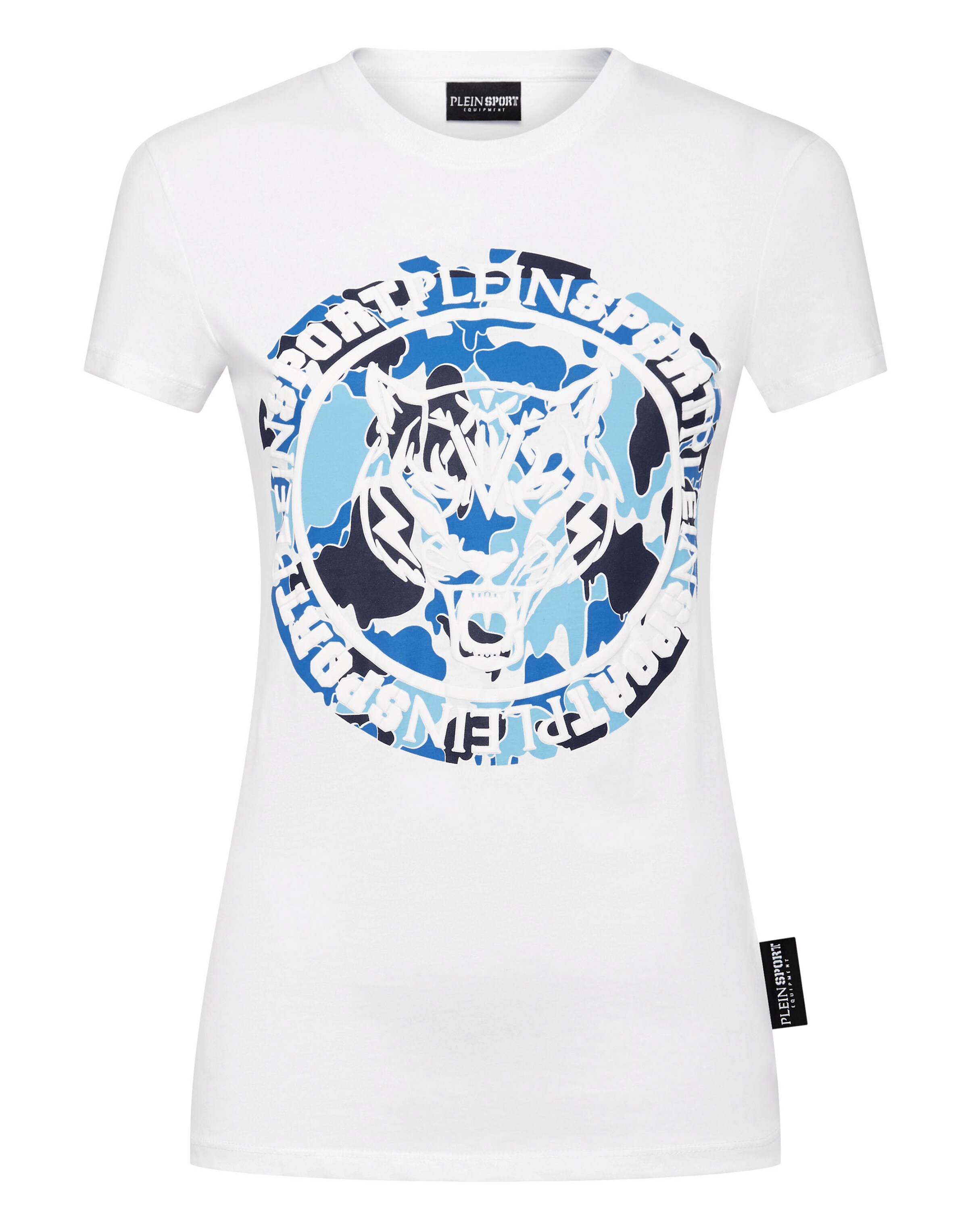 T-shirt 'Carbon Tiger' Plein Sport en blanc : devant