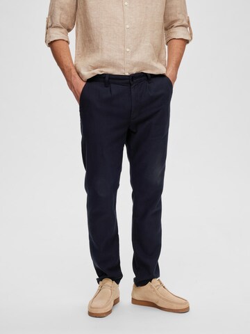 SELECTED HOMME Ozke Chino hlače 'Jax' | modra barva: sprednja stran