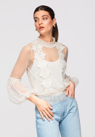 Ombre Blouse in Wit