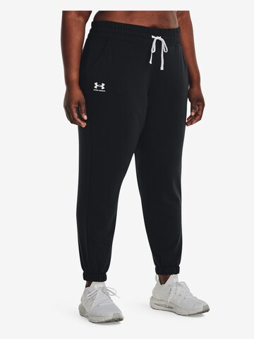 UNDER ARMOUR Tapered Workout Pants in Black: front