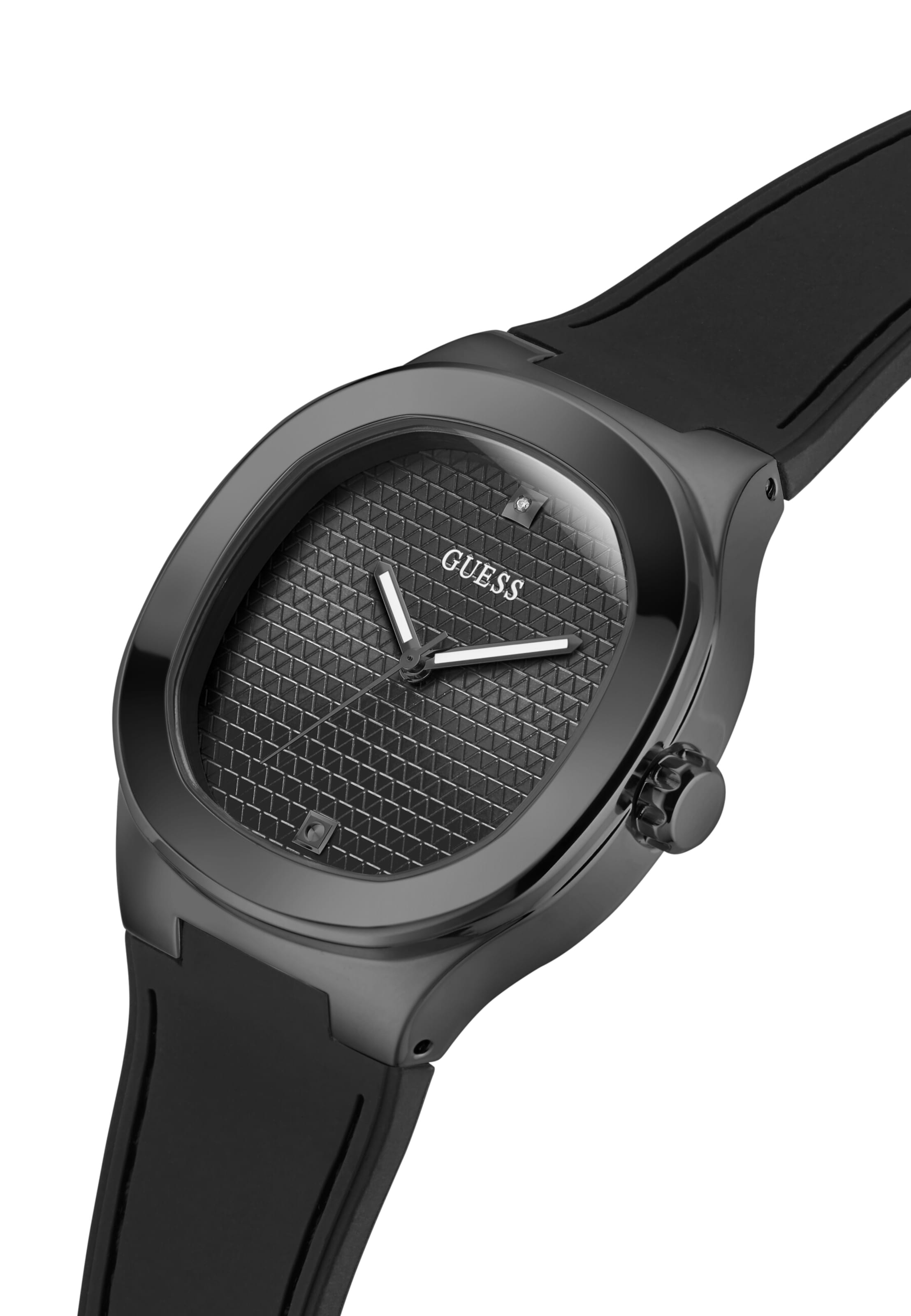 GUESS Analoguhr 'HEADLINE' in Schwarz