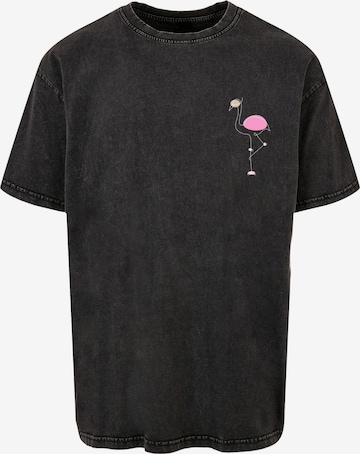 Merchcode T-Shirt 'Flamingo' in Schwarz: predná strana