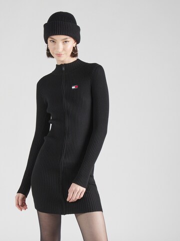 Rochie tricotat de la Tommy Jeans pe negru: față