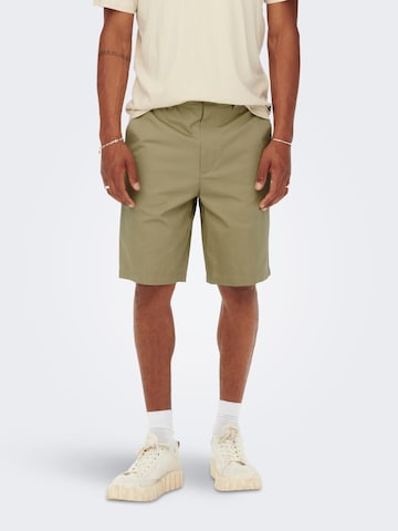 Only & Sons Chino Pants 'BANE' in Green: front