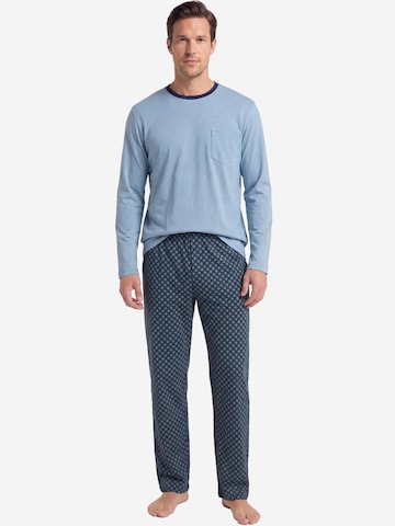 Ammann Long Pajamas 'Mix & Match' in Blue: front
