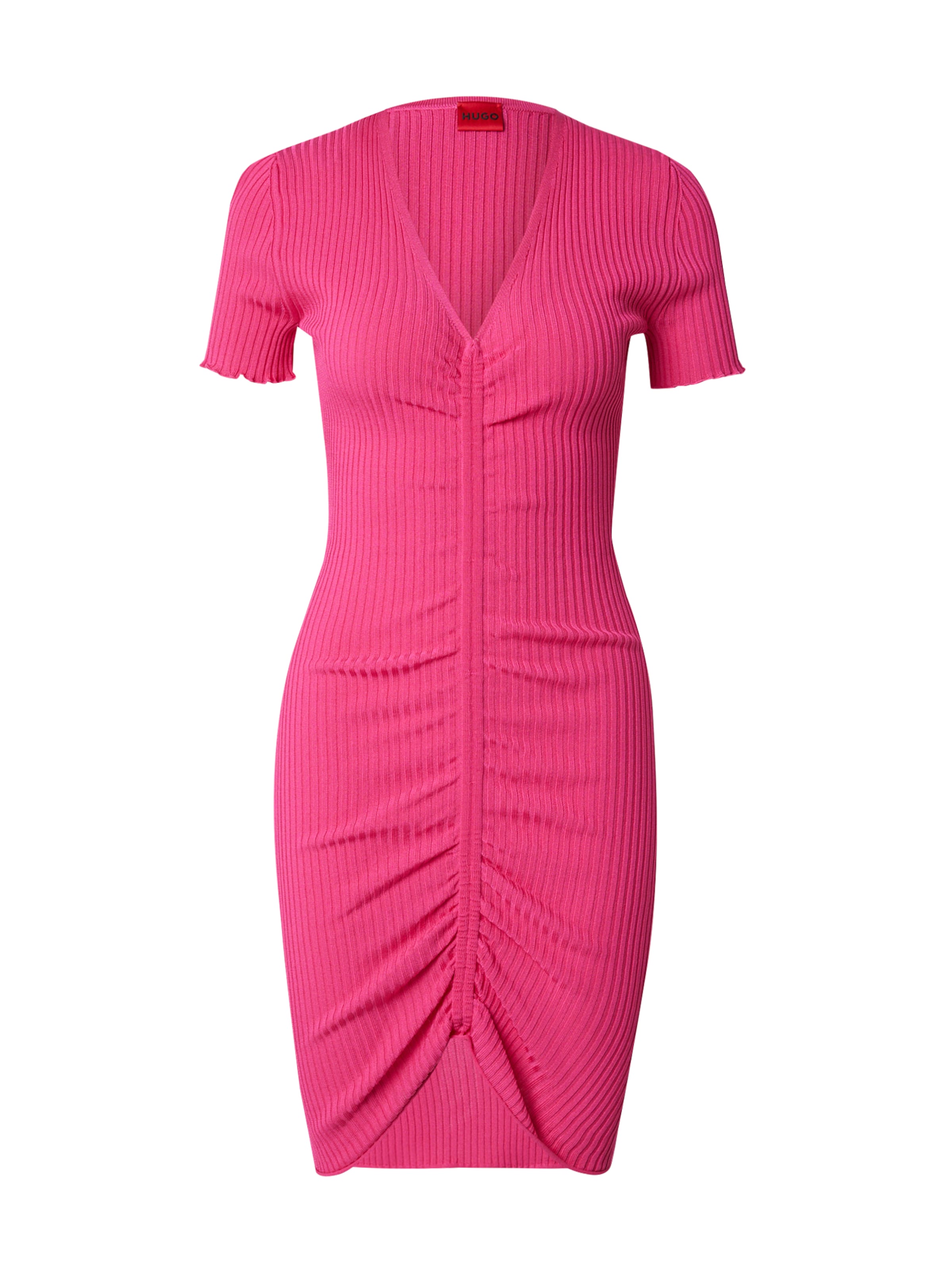 HUGO Strikkjole 'Slisery' i pink: forside