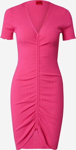 Robes en maille 'Slisery' HUGO en rose : devant