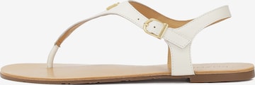 Kazar T-Bar Sandals in White: front