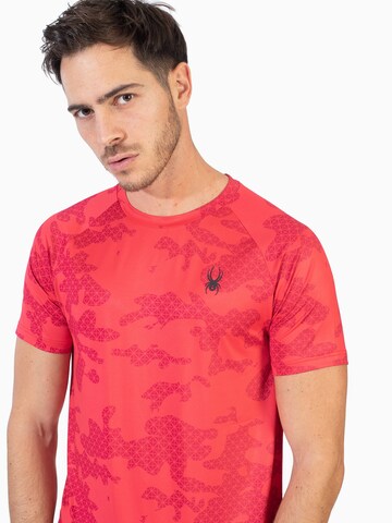 T-Shirt fonctionnel Spyder en rouge