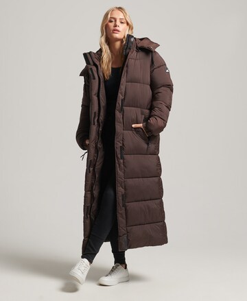 Manteau d’hiver 'Touchline' Superdry en marron : devant