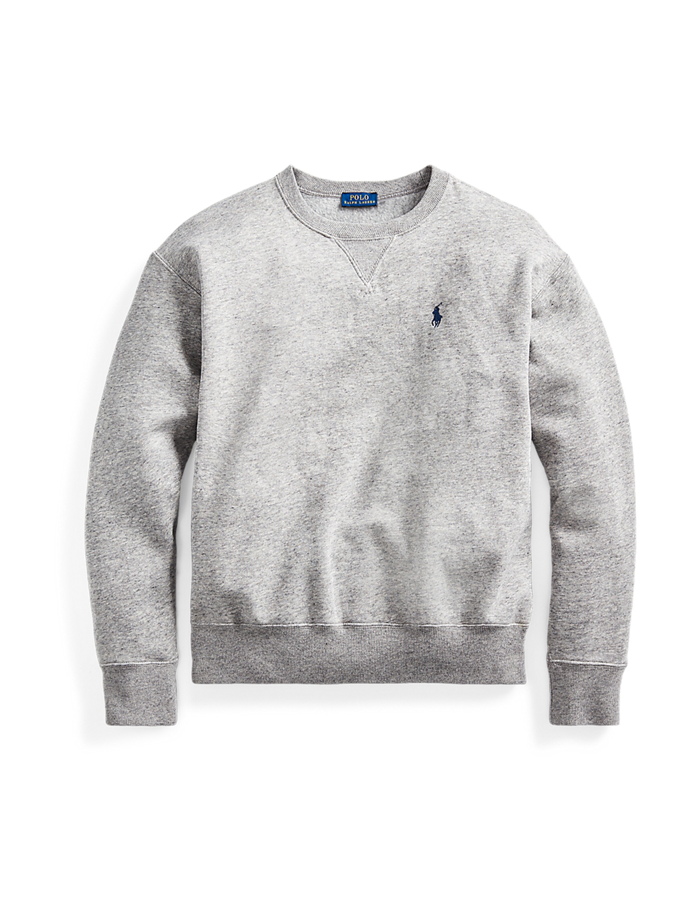 Polo Ralph Lauren Суичър 'LS PO-LONG SLEEVE-KNIT' в сиво: отпред