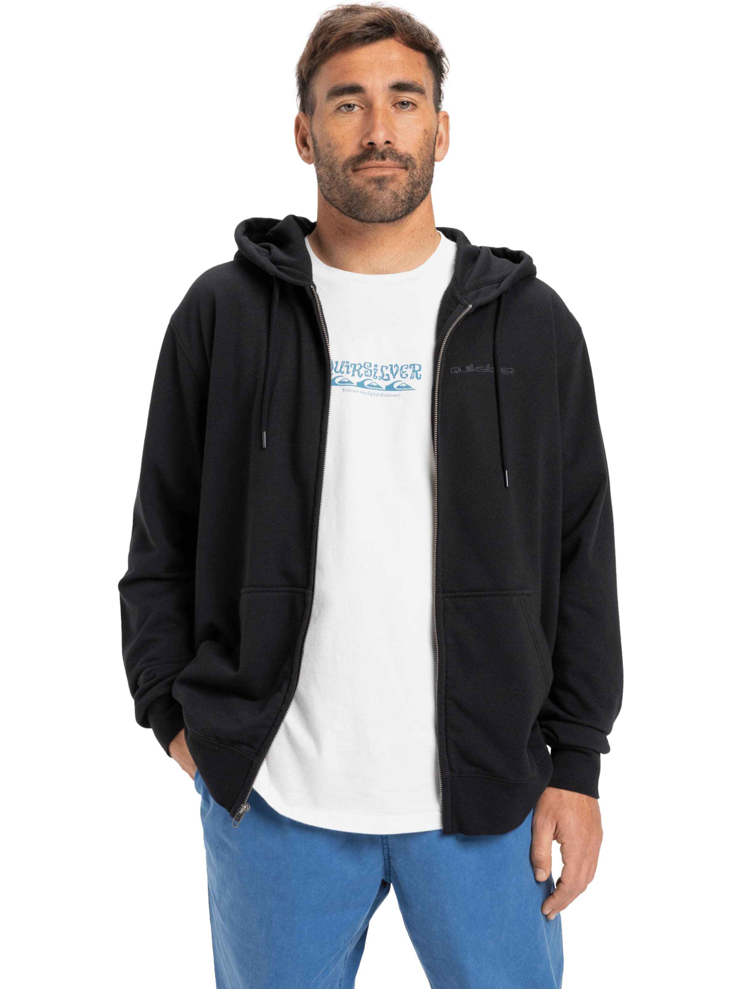 QUIKSILVER Fleecejacke 'Salt Water' in Schwarz: Vorderseite