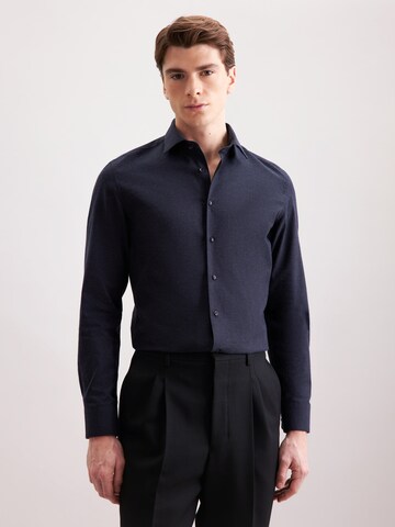 SEIDENSTICKER Slim fit Business shirt 'SMART FLANNELS' in Blue